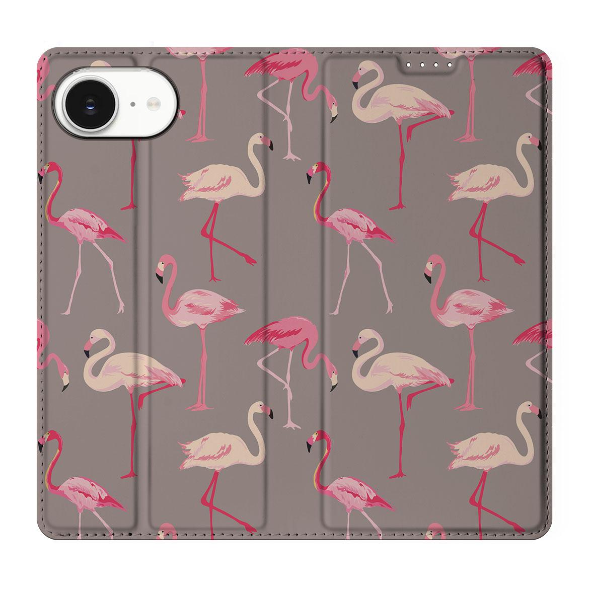 Apple iPhone 16e Hoesje maken Flamingo flamingo ontwerp zijaanzicht