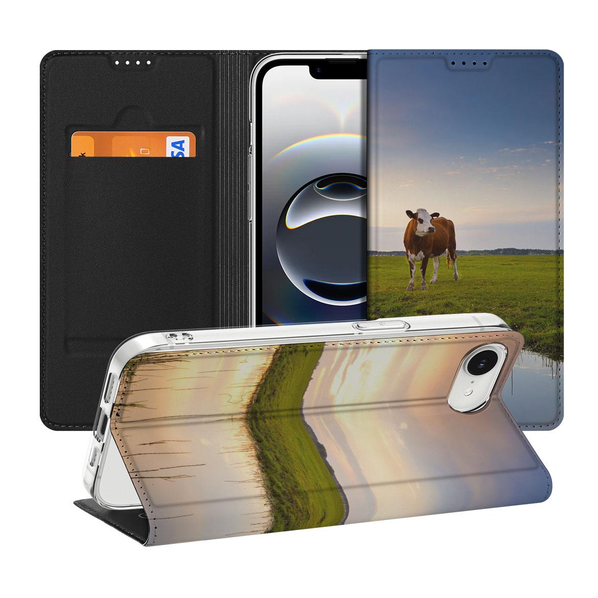 Apple iPhone 16e Hoesje maken Koe stand case koe ondergang zon