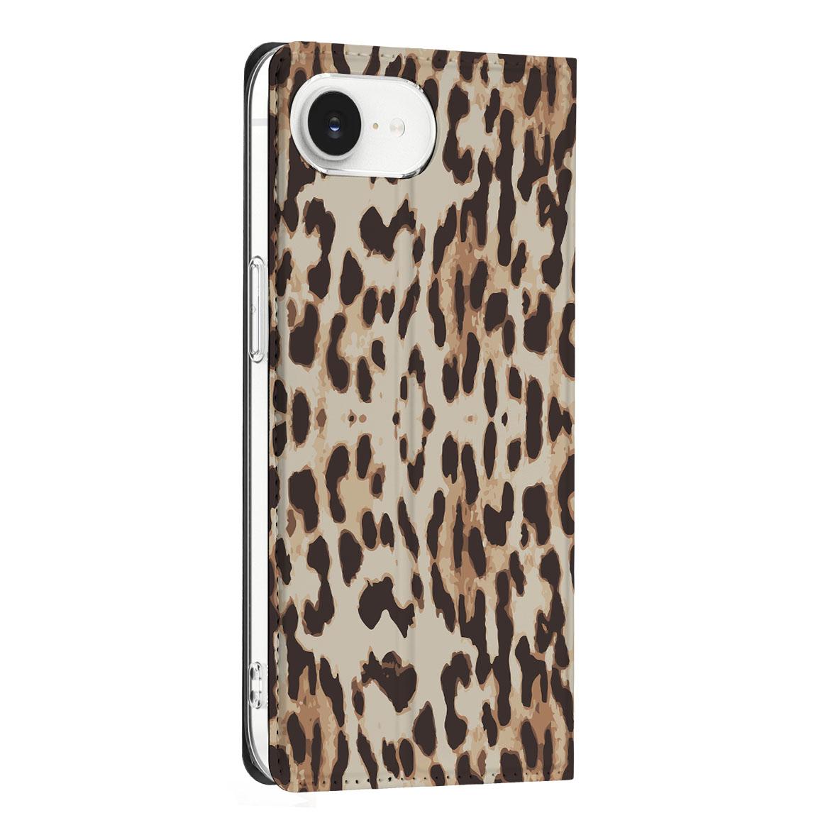 Apple iPhone 16e Hoesje maken Leopard hoesje luipaardprint zijaanzicht
