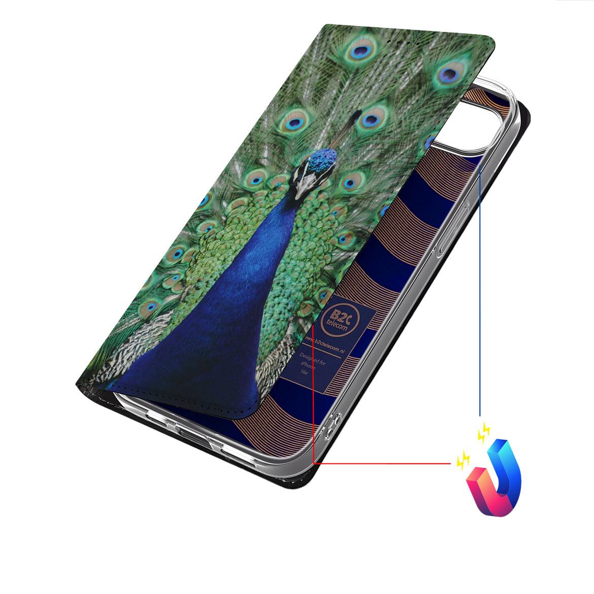 Apple iPhone 16e hoesje maken Pauw design pauw aanzicht