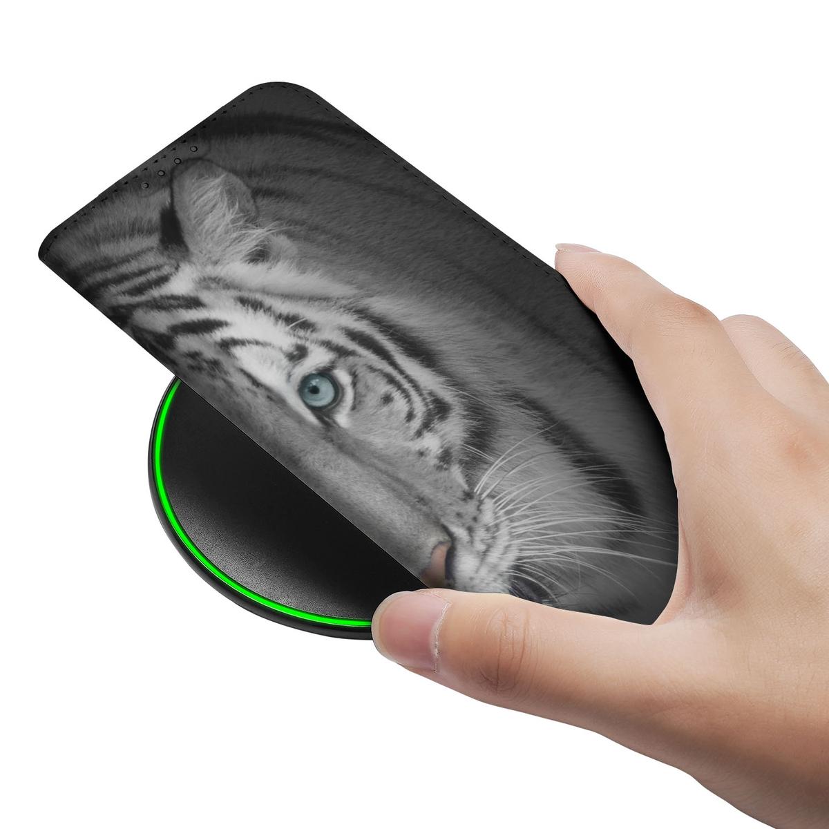 Apple iPhone 16e Hoesje maken Tijger stand witte tijger aanzicht