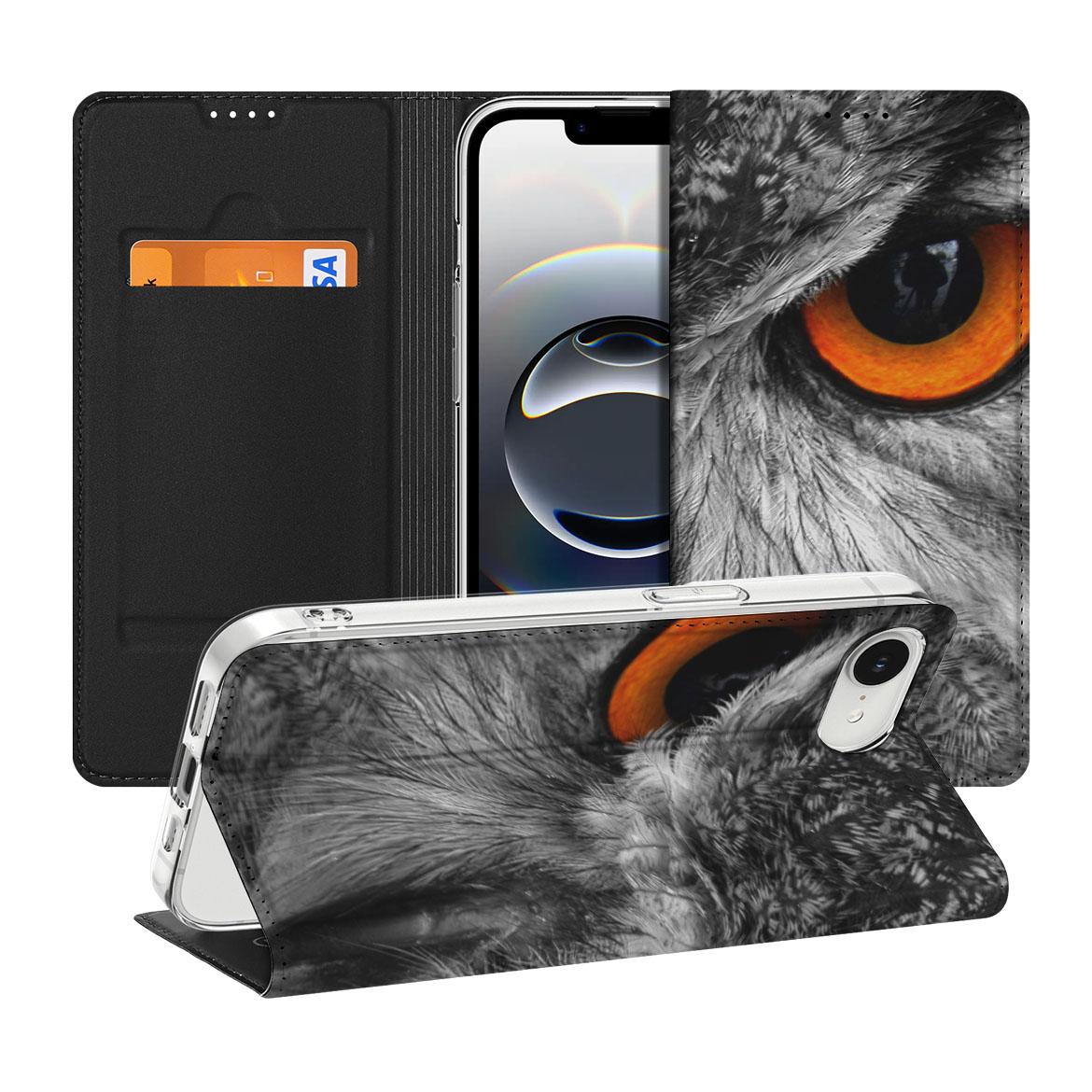 Apple iPhone 16e Hoesje maken Uil stand case uil open aanzicht