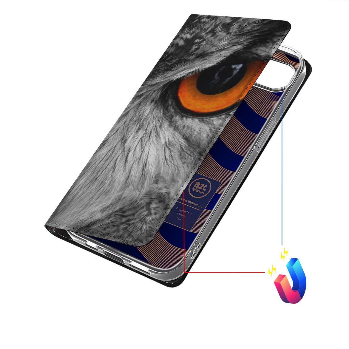 Apple iPhone 16e Hoesje maken Uil stand case uil aanzicht