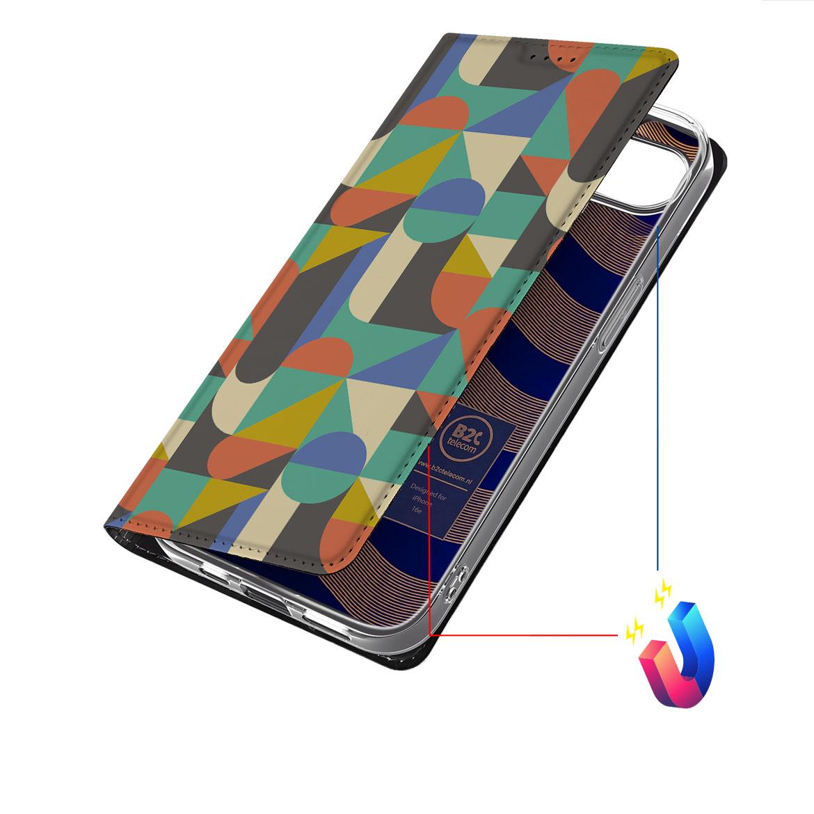 Apple iPhone 16e Hoesje met Magneet Funky Retro funky retro hoesje voorzijde