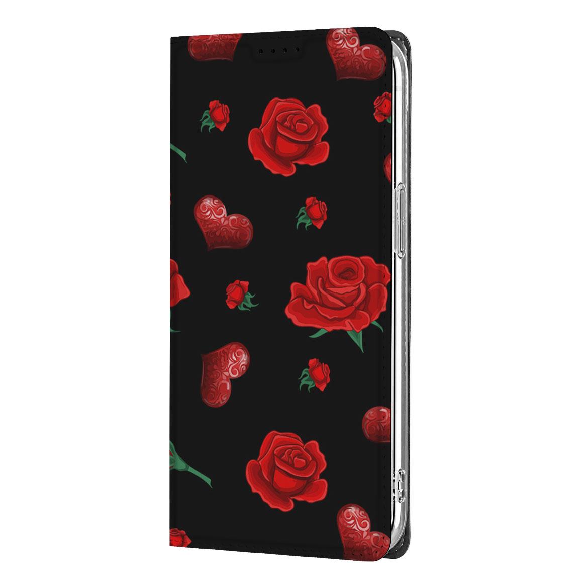 Apple iPhone 16e Magnet Case Valentine hoesje design rozen hartjes aanzicht