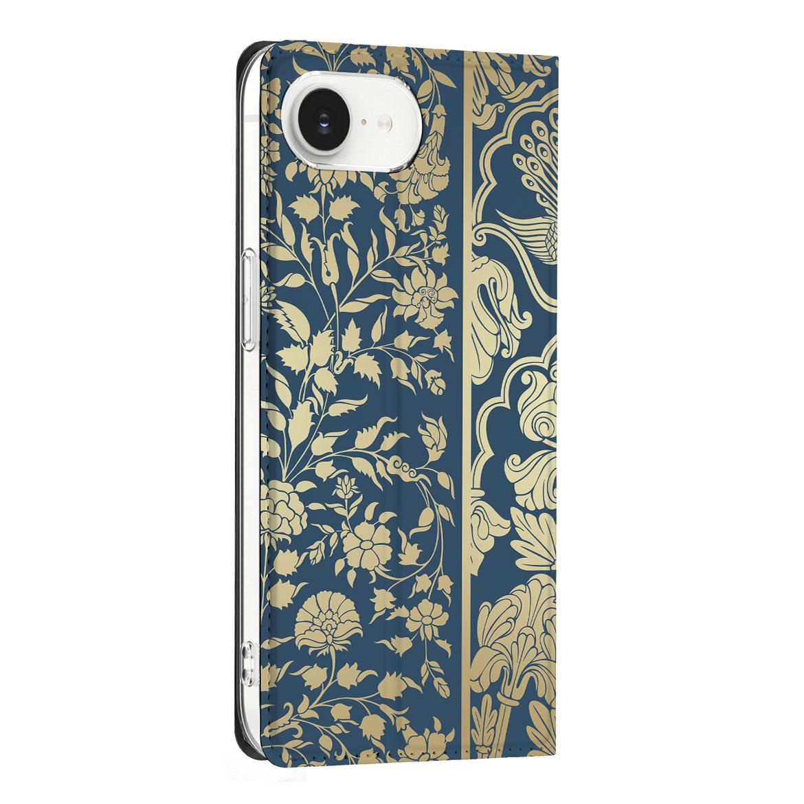 Apple iPhone 16e Smart Cover Beige Flowers hoesje design Beige Flowers aanzicht