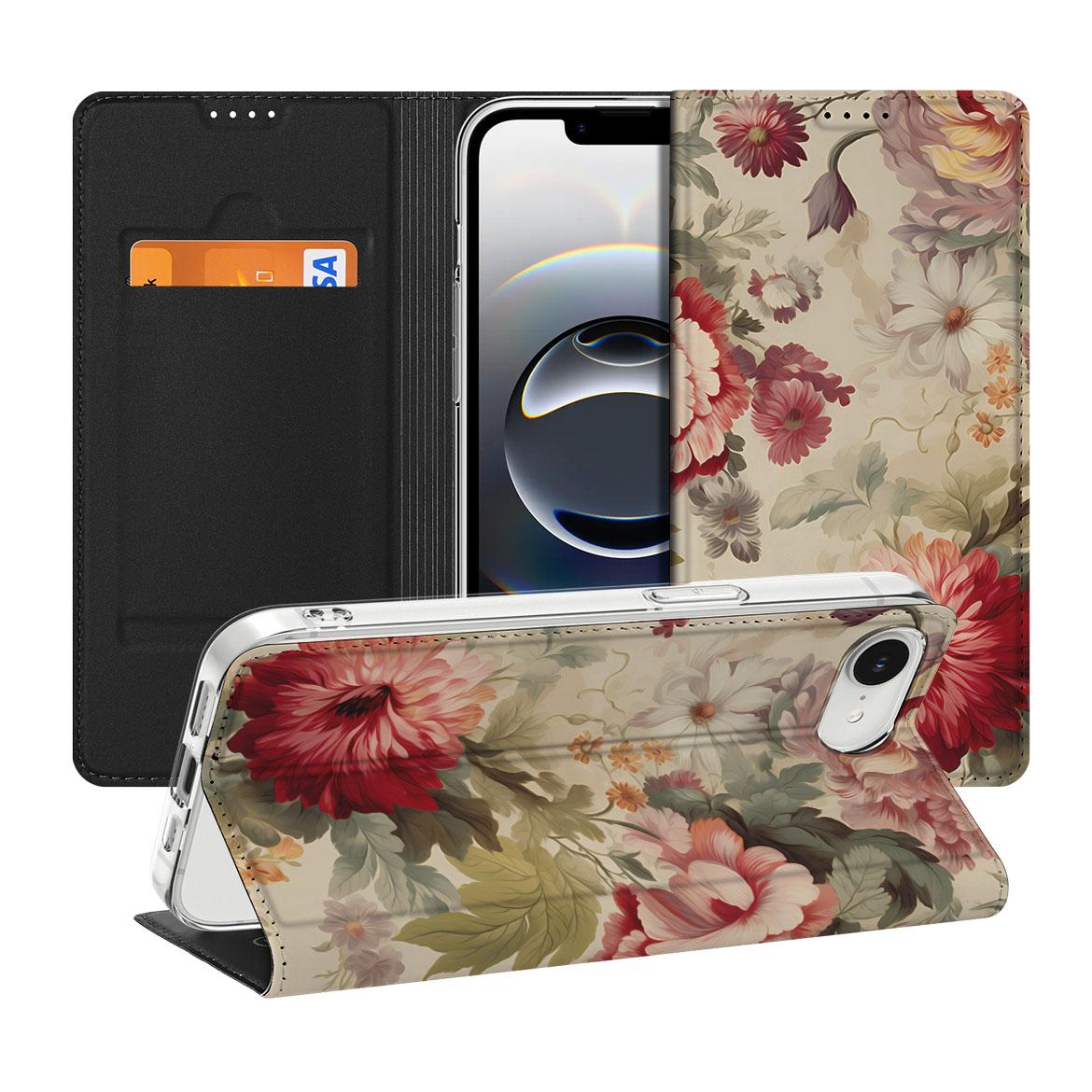 Apple iPhone 16e Smart Cover Bosje Bloemen bloemen design vooraan