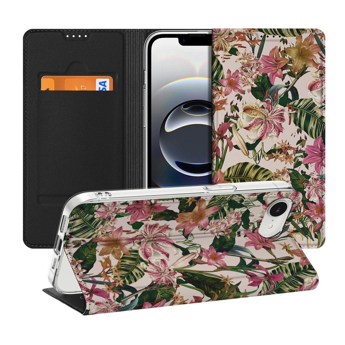 Apple iPhone 16e Smart Cover Flowers Flowers design voorkant