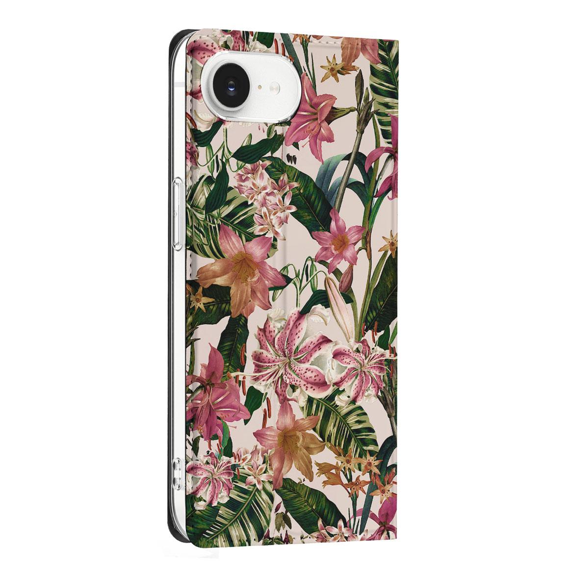 Apple iPhone 16e Smart Cover Flowers bloemen ontwerp zijkant