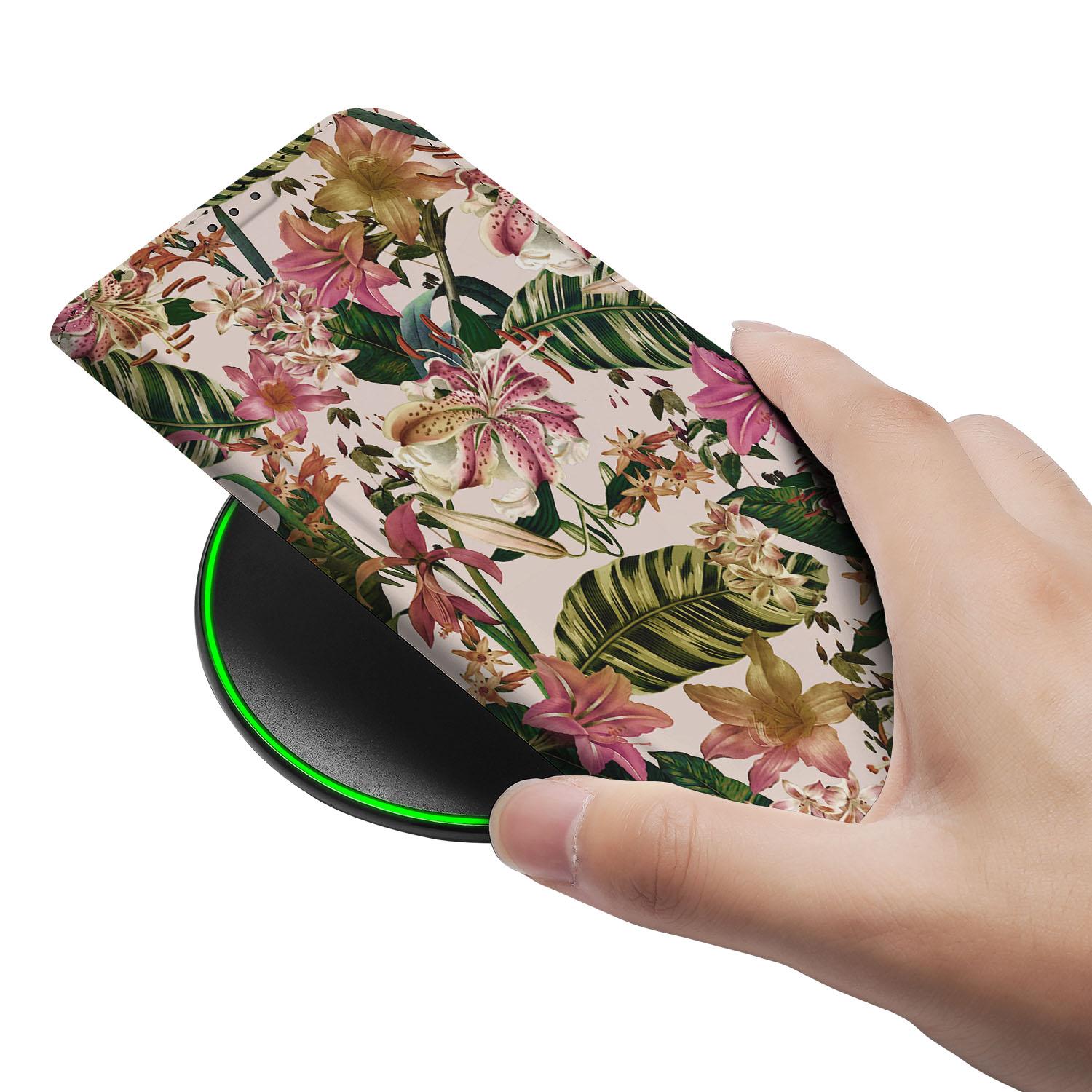 Apple iPhone 16e Smart Cover Flowers bloemen design hand boven oplader