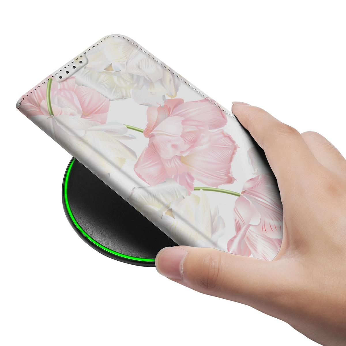 Apple iPhone 16e Smart Cover Lovely Flowers bloemen design hand bovenop