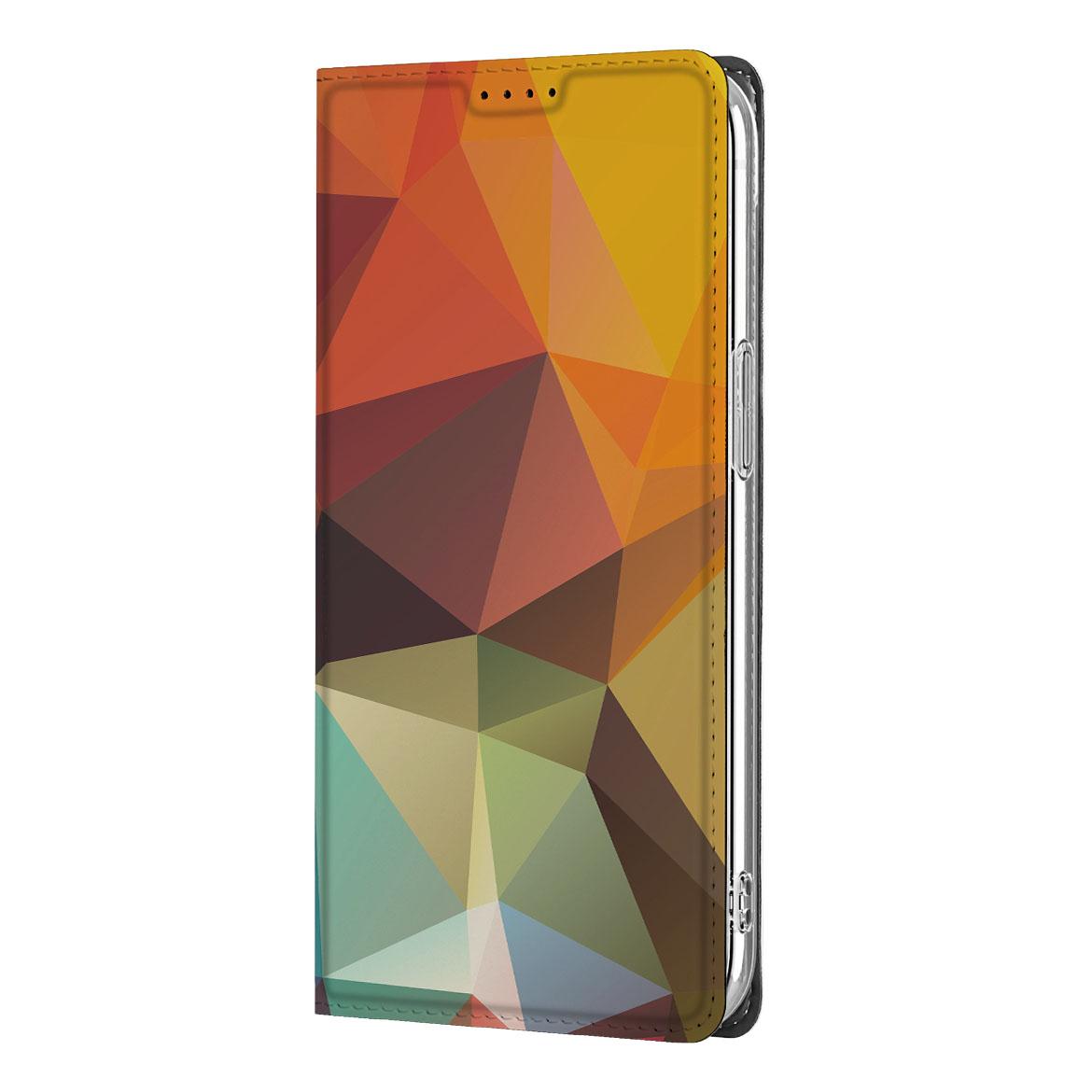 Apple iPhone 16e Stand Case Polygon Color design kleurrijke driehoeken asymmetrische patronen