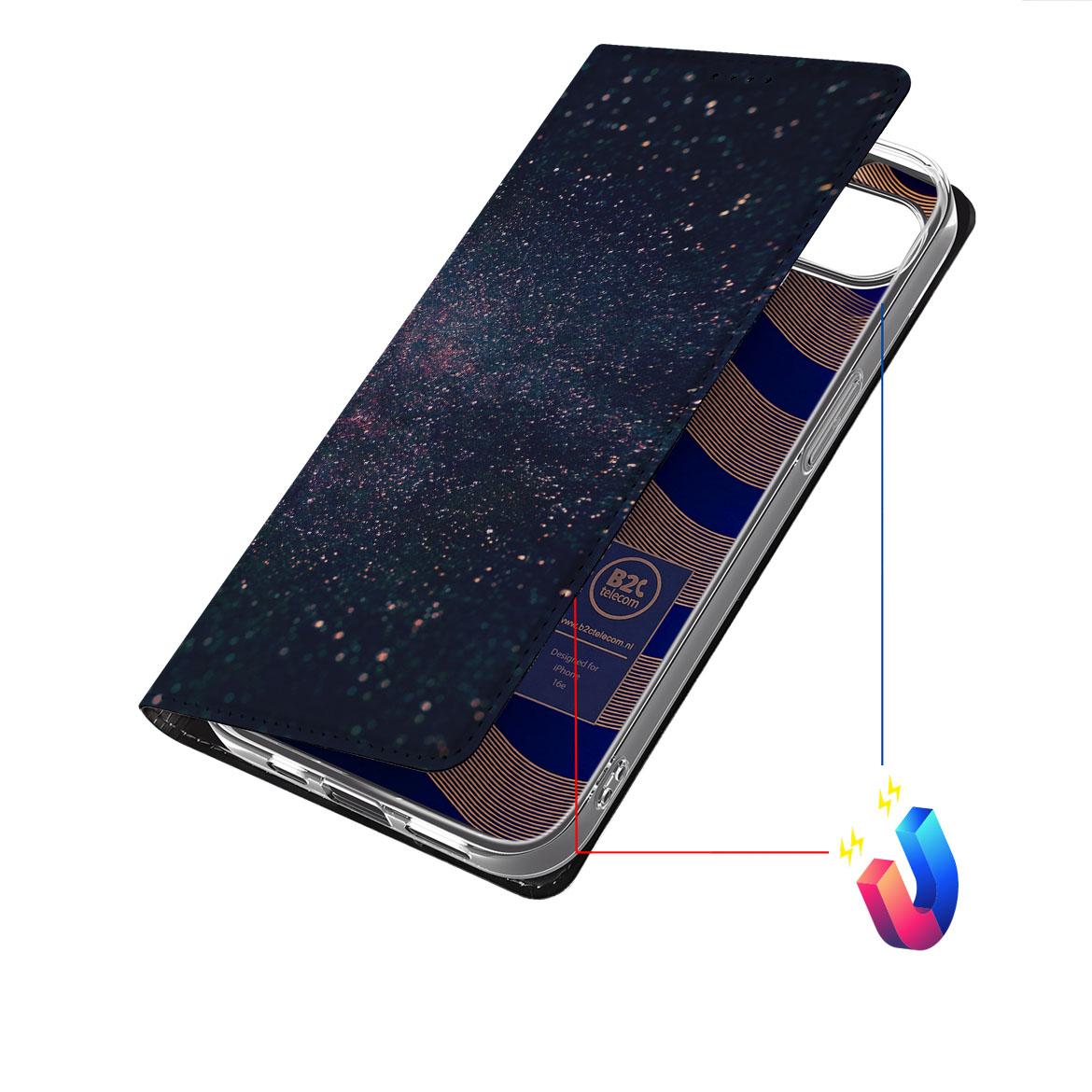Apple iPhone 16e Stand Case Stars design sterren achterkant