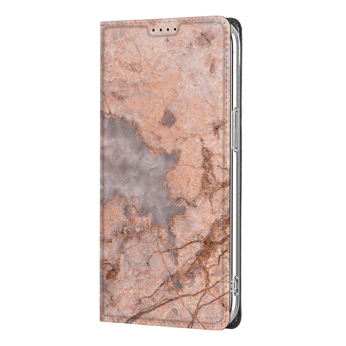 Apple iPhone 16e Standcase Marmer Oranje design oranje marmer aanzicht