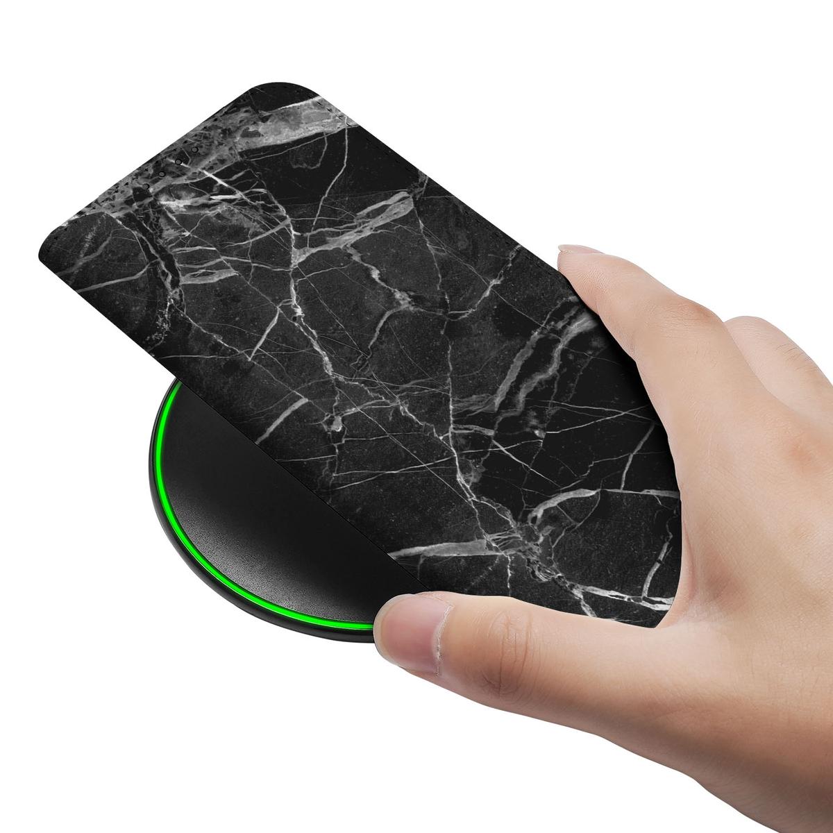 Apple iPhone 16e Standcase Marmer Zwart - Origineel Cadeau Vader design hand aanzicht