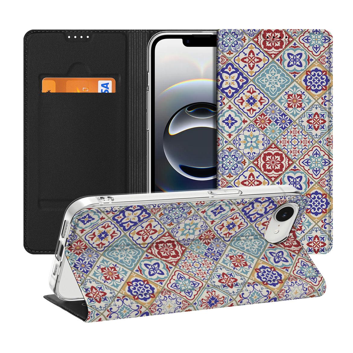 Apple iPhone 16e Standcase Tiles Color telefoonhoesje design Tiles aanzicht
