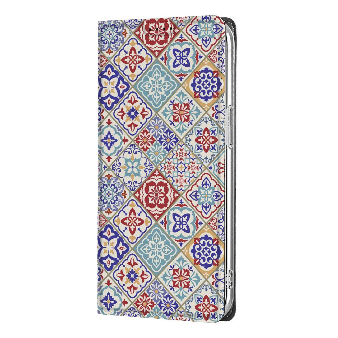 Apple iPhone 16e Standcase Tiles Color design kleurrijke tegelmotieven zijkant