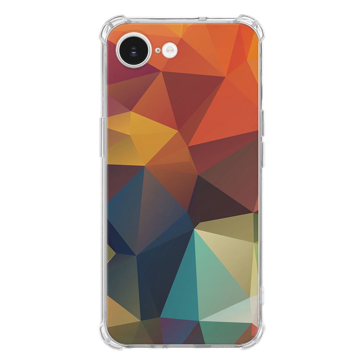 Apple iPhone 16e | iPhone 17e Hoesje - Polygon Color TPU Antishock Achteraanzicht.