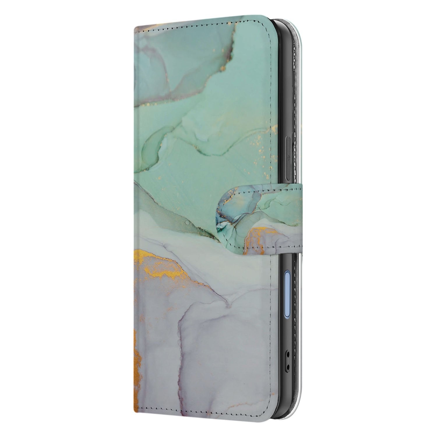 Apple iPhone 17 Hoesje Watercolor Mix PU-Leer Met 3 Pasjes Sluitlipje watercolor mix book case zijaanzicht