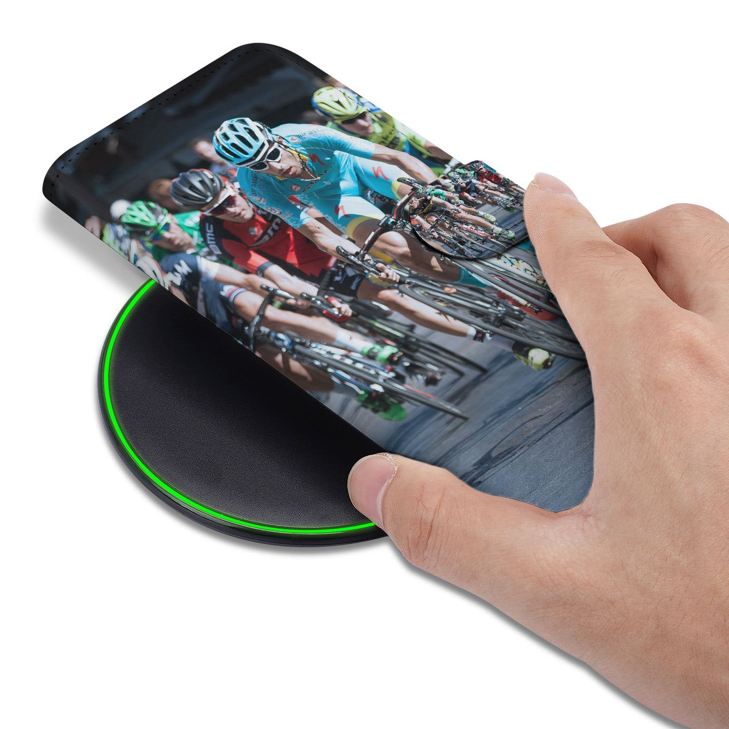 Apple iPhone 17 Pro Hoesje Maken met Foto Portemonnee Case hand fietser design