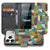 Apple iPhone 17 Pro Max Bookcase Hoesje Funky Retro Pasjes Kunstleer boekhoesje retro design voorkant