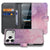 Apple iPhone 17 Pro Max Bookcase Hoesje Roze Paars Paint TPU Bescherming waterverf ontwerp voorkant