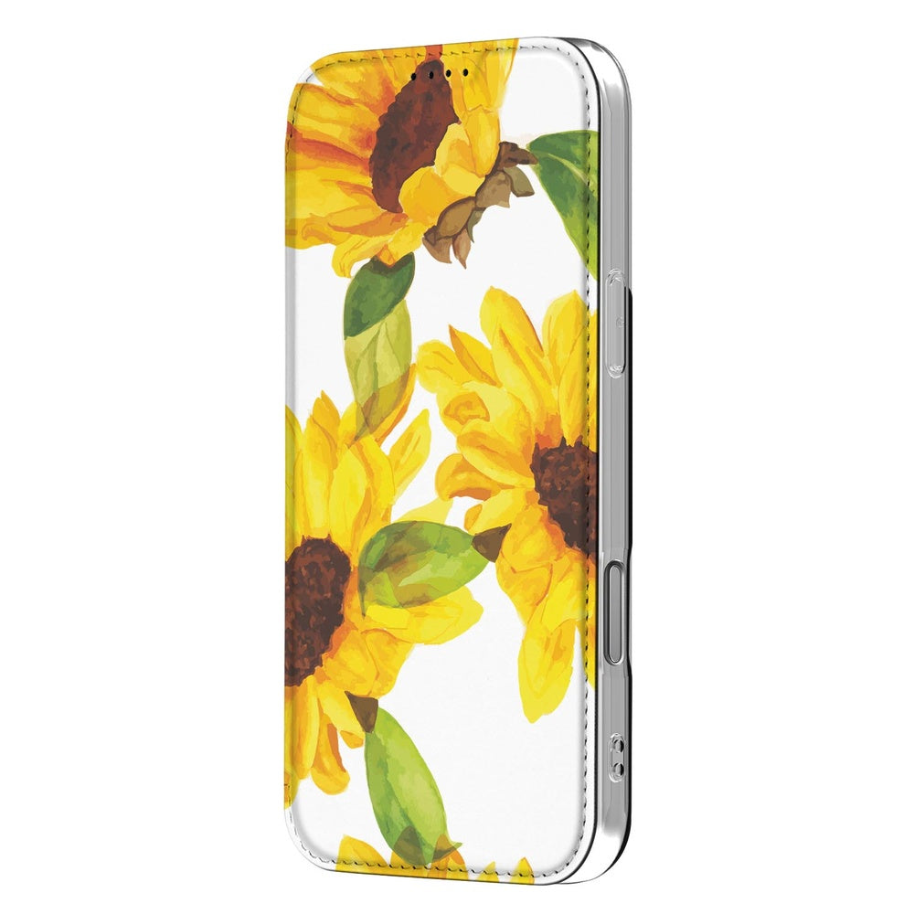 Apple iPhone 17 Pro Smart Cover Hoesje Zonnebloemen design zonnebloemen aanzicht