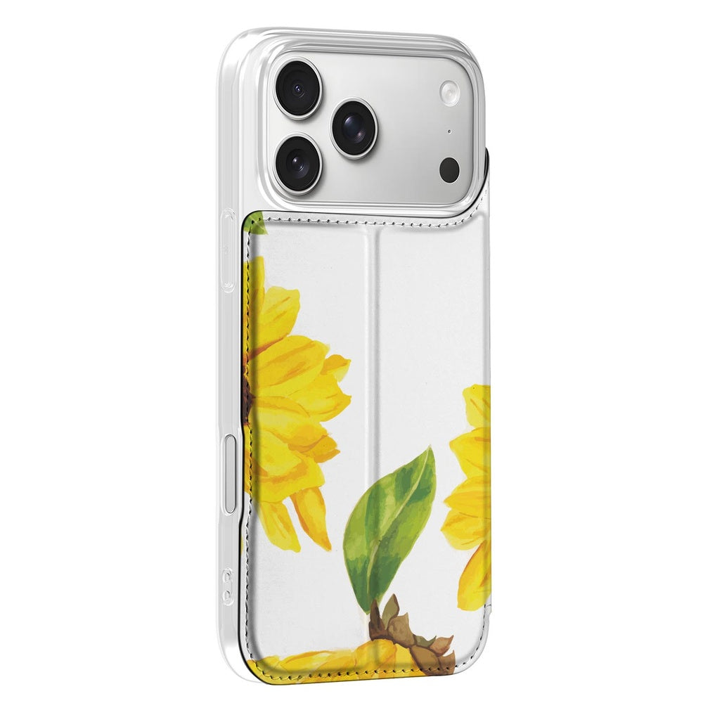 Apple iPhone 17 Pro Smart Cover Hoesje Zonnebloemen design zonnebloemen aanzicht