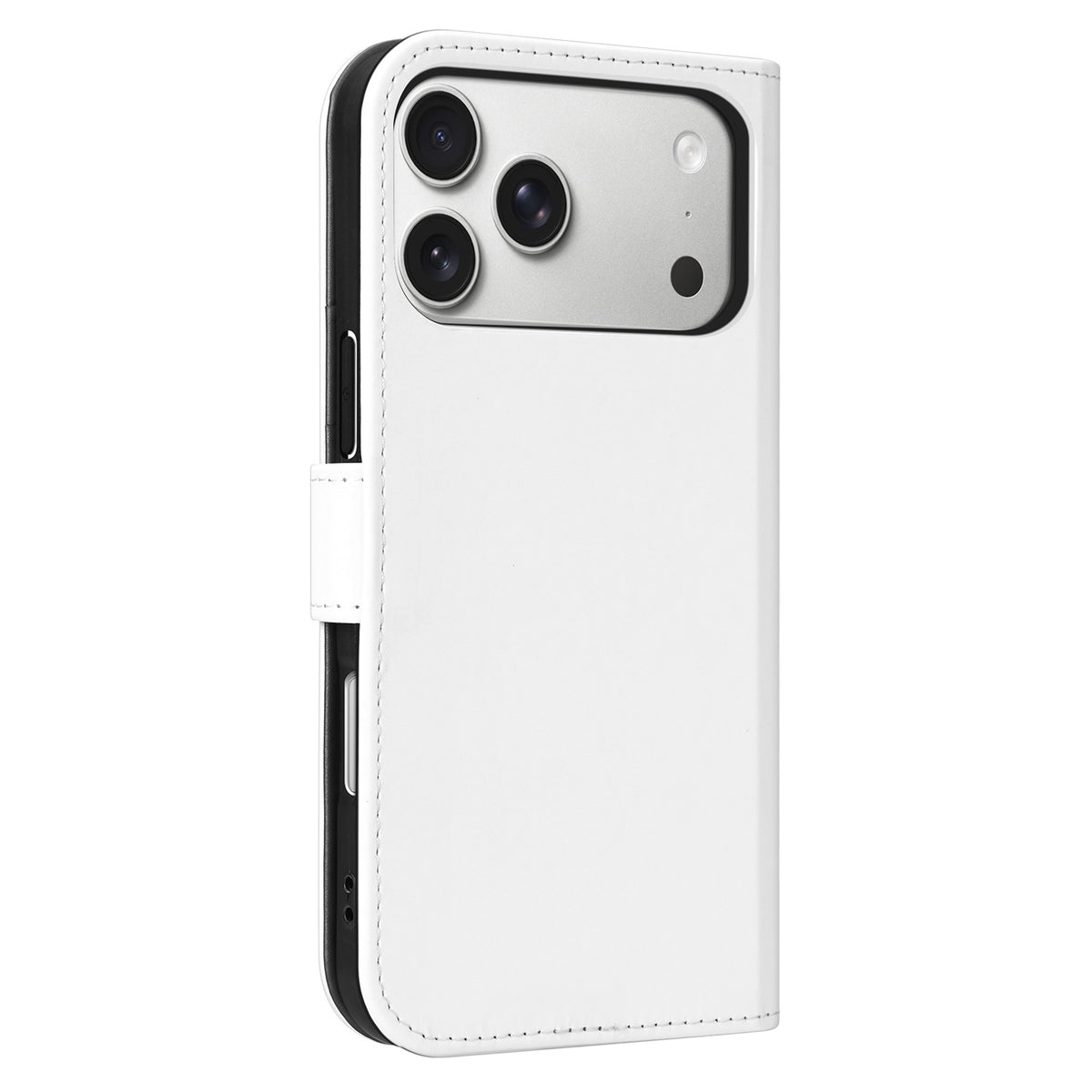 Witte iPhone 18 Pro Max bookcase achterzijde met magneetsluiting