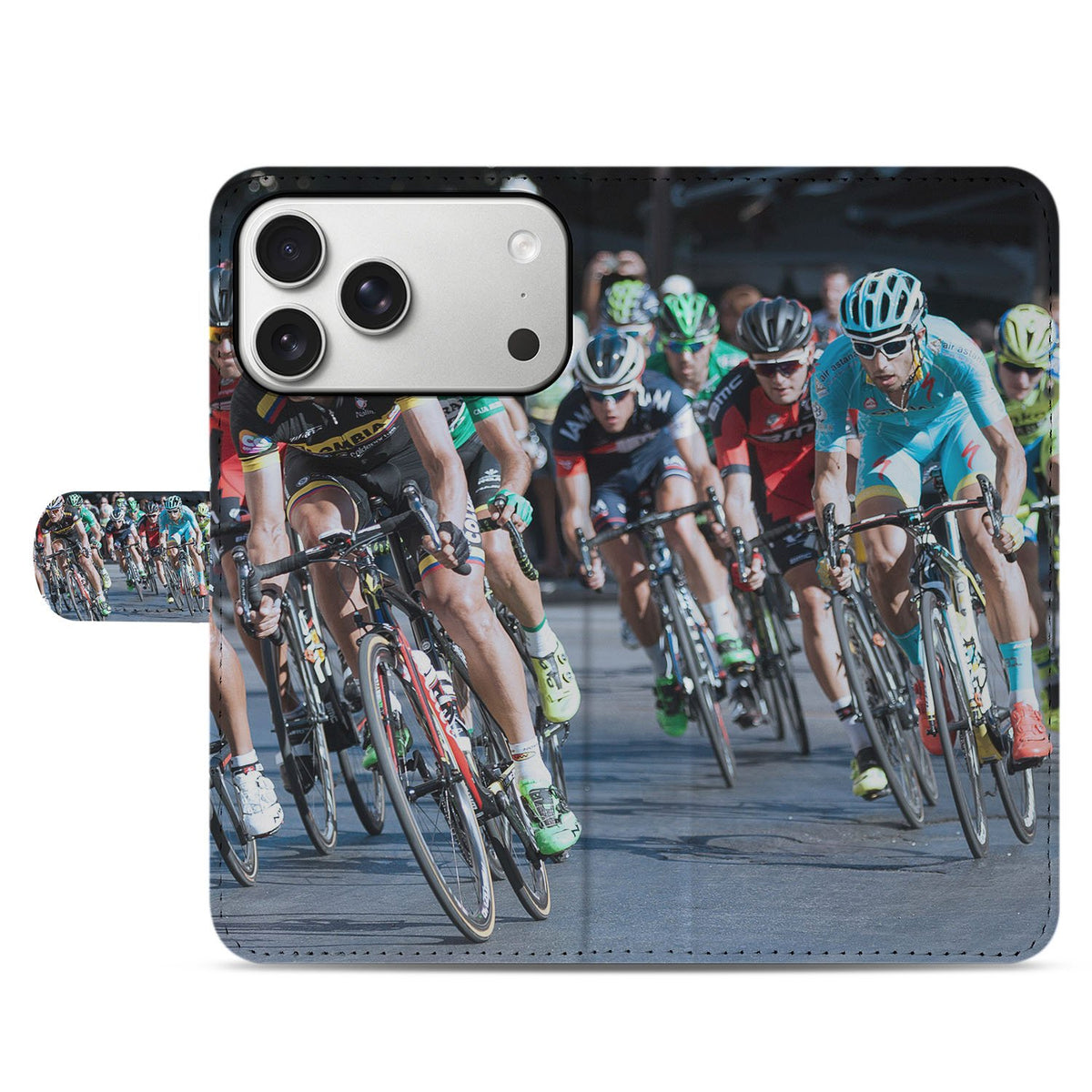 Apple iPhone 17 Pro Hoesje Maken met Foto Portemonnee Case fietsen competitie sport