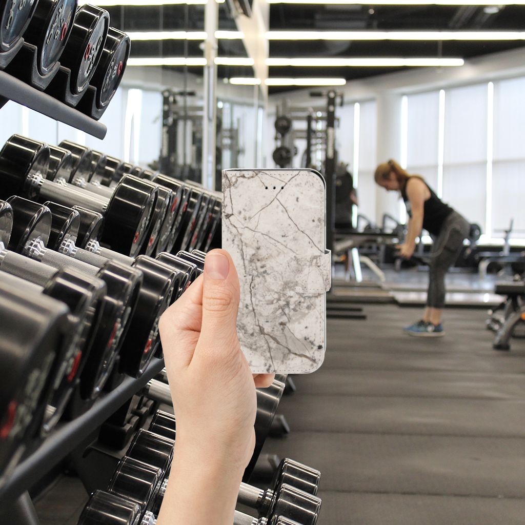 Apple iPhone 6 | 6s Bookcase Marmer Beige design hoezen marmer gym