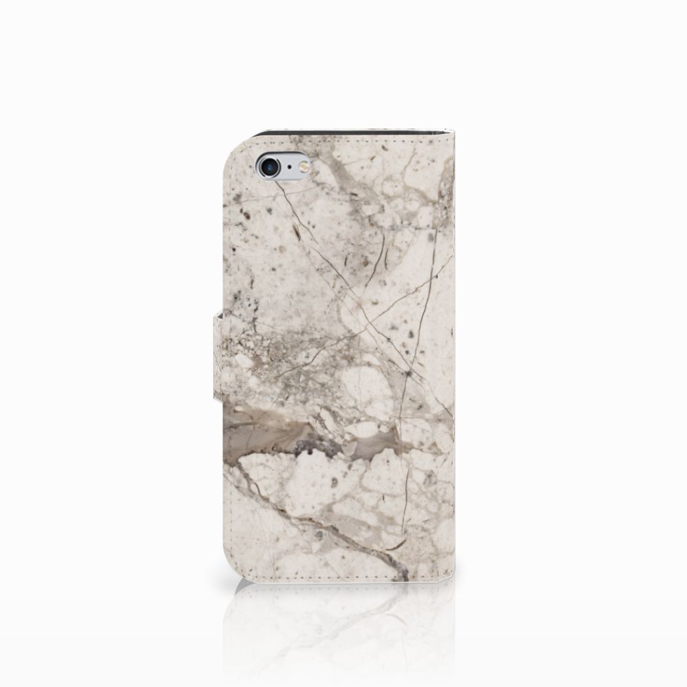 Apple iPhone 6 | 6s Bookcase Marmer Beige telefoonhoesje design marmer aanzicht