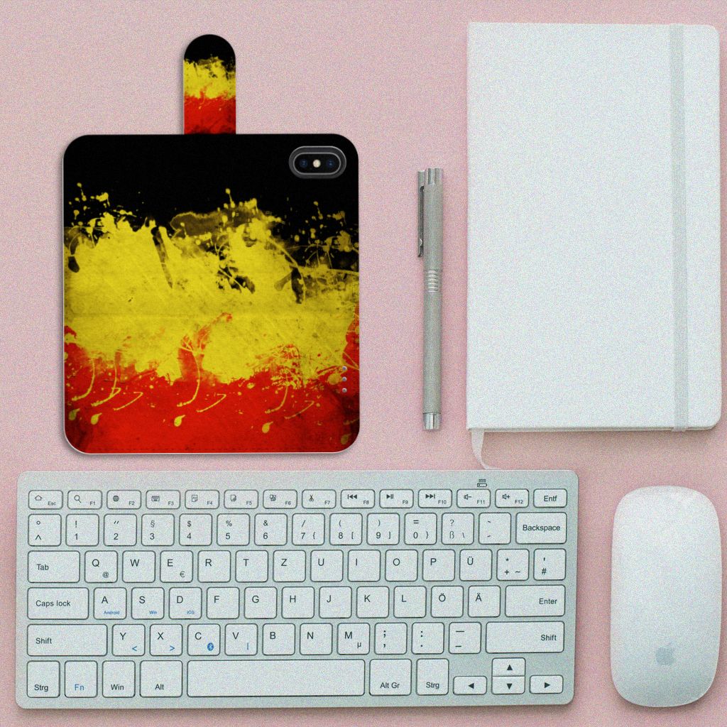 Apple iPhone X | Xs Bookstyle Case België design gekleurd bovenaanzicht