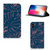 Apple iPhone X | Xs Smart Cover Palm Leaves smartphone hoesje roze bladeren blauwe achtergrond