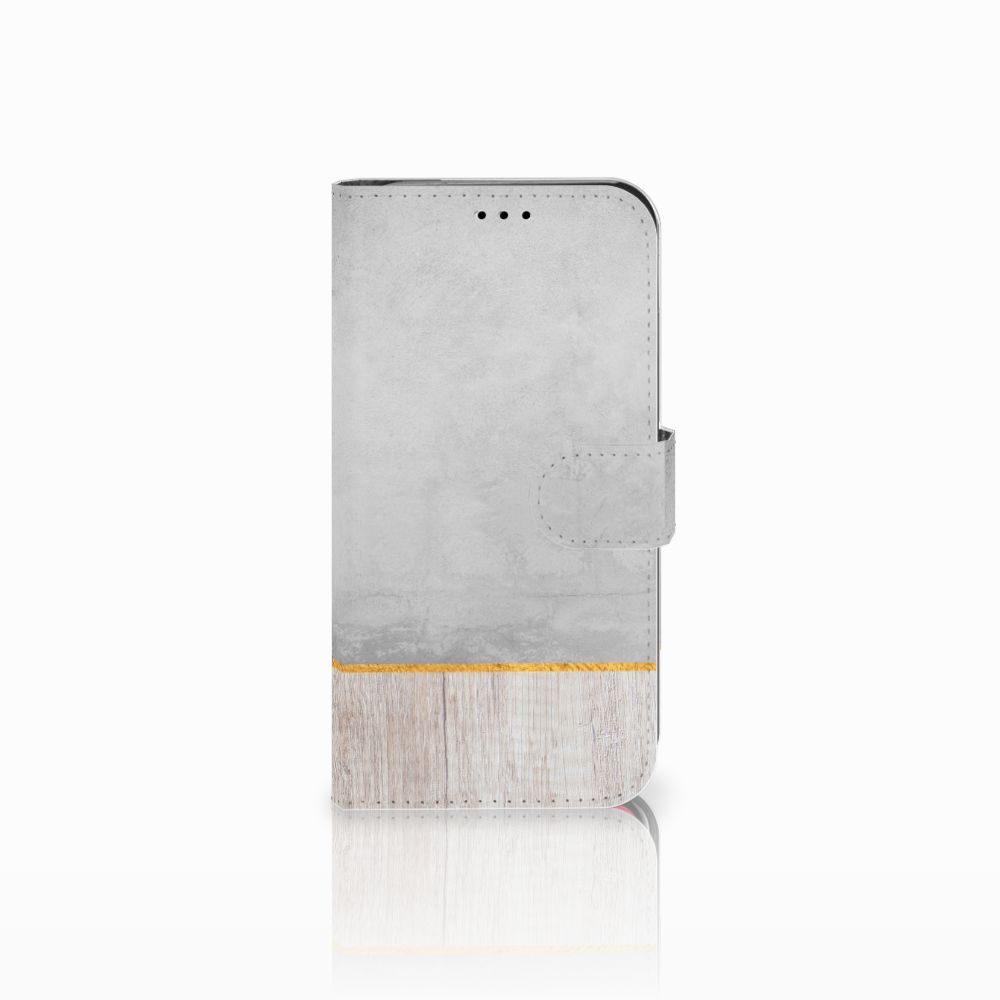 Apple iPhone Xr Book Style Case Wood Concrete B2Ctelecom