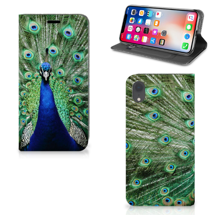 Apple iPhone Xr Hoesje maken Pauw hoesje pauw voorkant achterkant