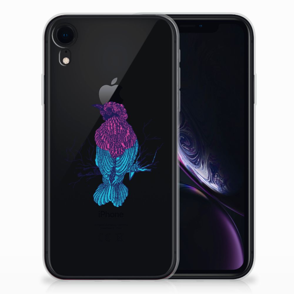 Apple iPhone Xr Telefoonhoesje met Naam Merel rubber design Merel aanzicht