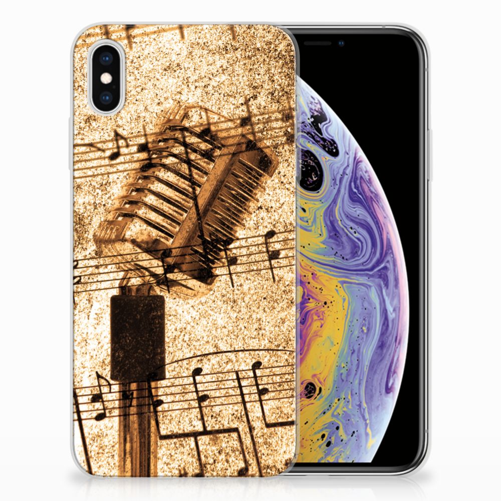 Apple iPhone Xs Max Siliconen Hoesje met foto Bladmuziek