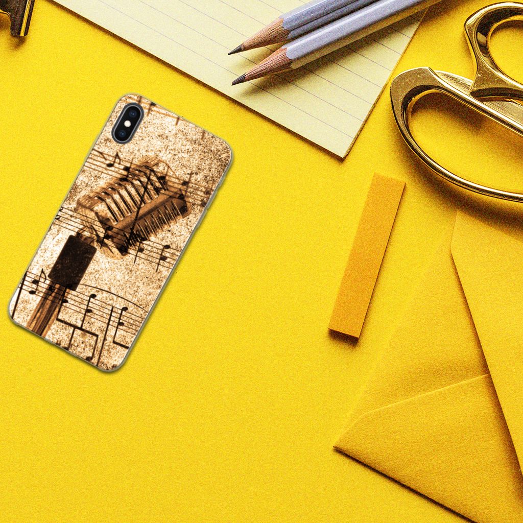 Apple iPhone Xs Max Siliconen Hoesje met foto Bladmuziek
