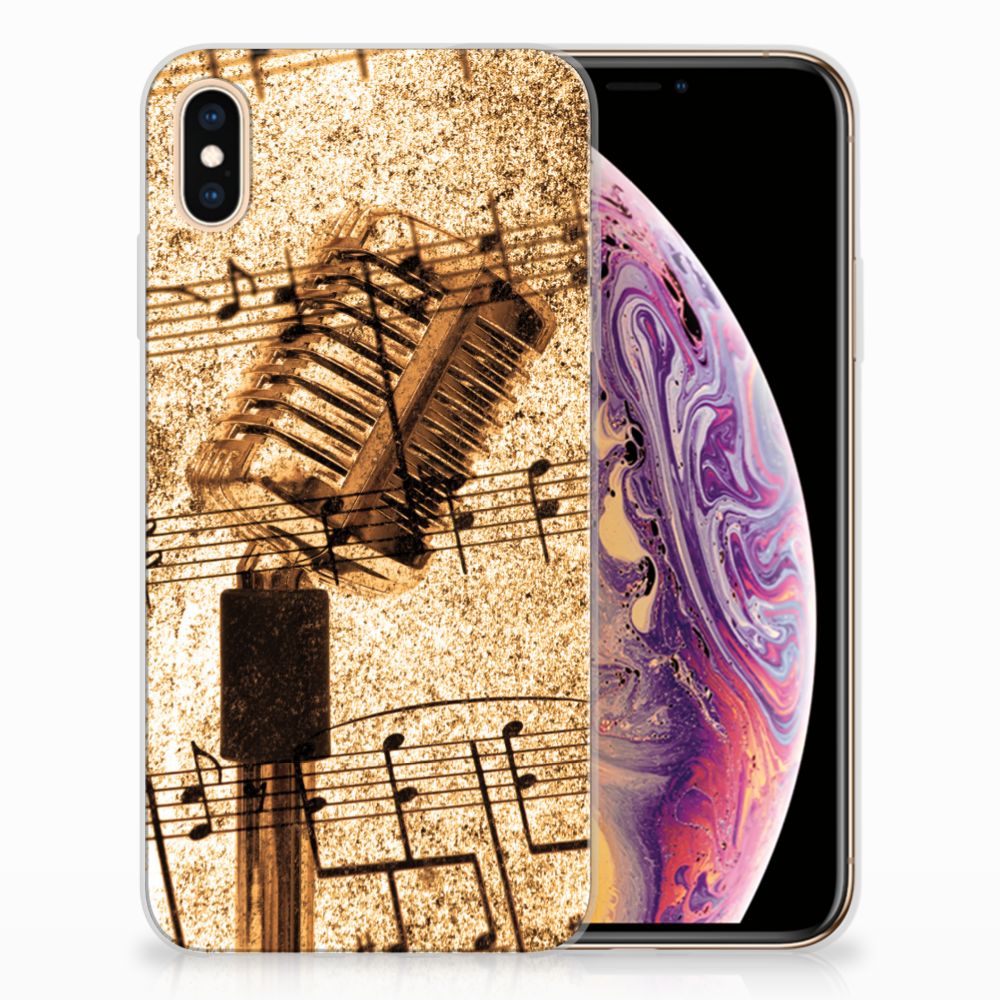 Apple iPhone Xs Max Siliconen Hoesje met foto Bladmuziek