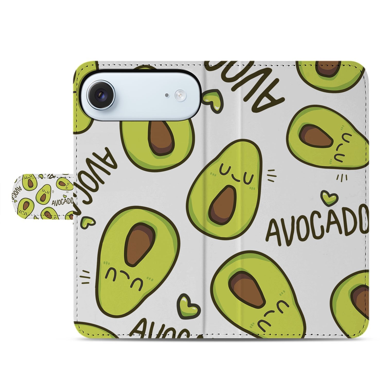 Avocado Singing Hoesje voor iPhone Air Book Case Avocado Singing ontwerp voorkant