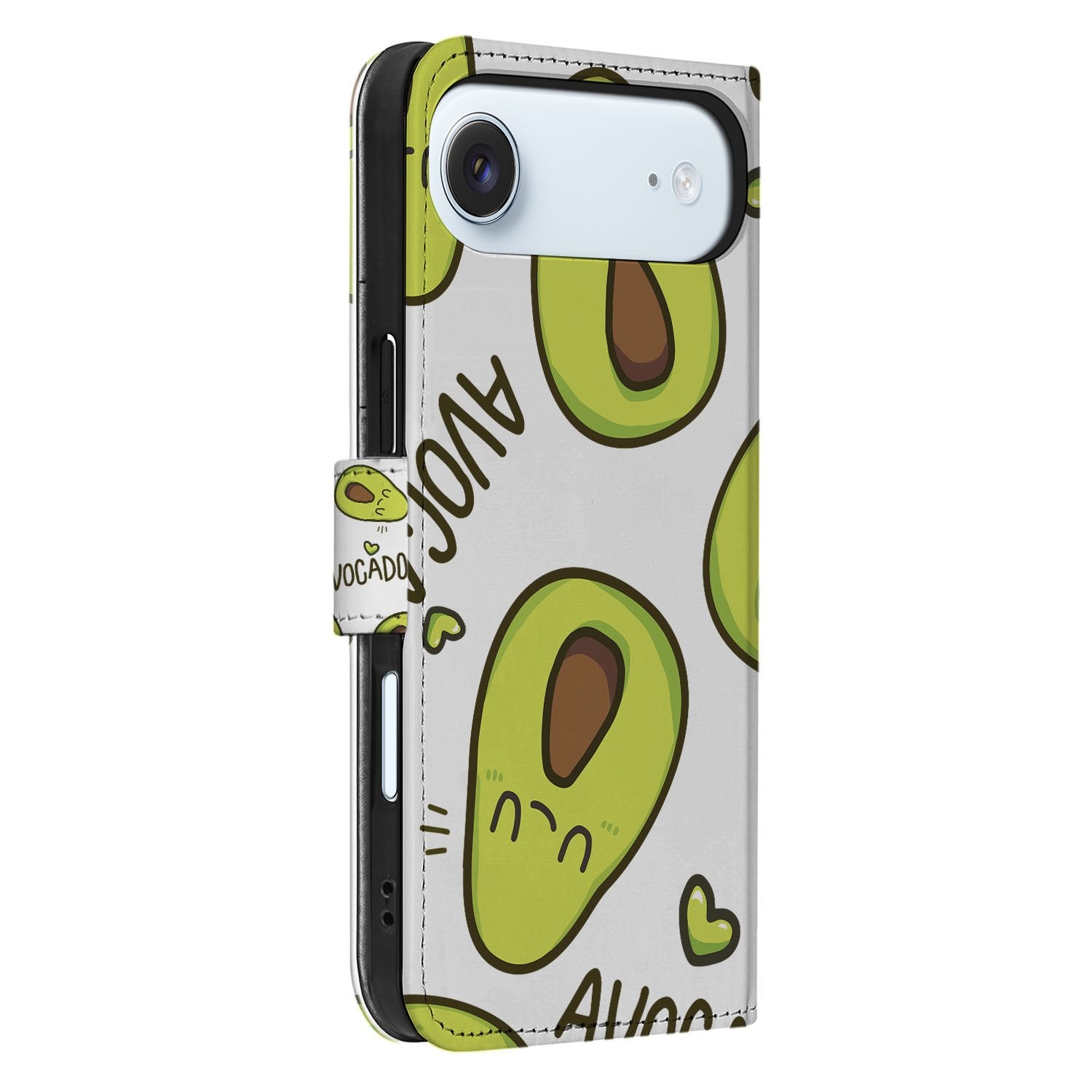 Avocado Singing Hoesje voor iPhone Air Book Case Avocado Singing zij aanzicht