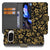 Book Case Google Pixel 10 Pro Gouden Bloemen Pasjesvak voorkant zijaanzicht