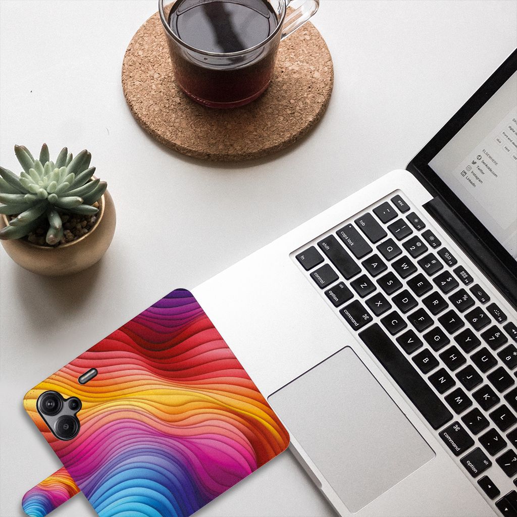 Book Case voor Xiaomi Redmi Note 13 Pro Plus Regenboog