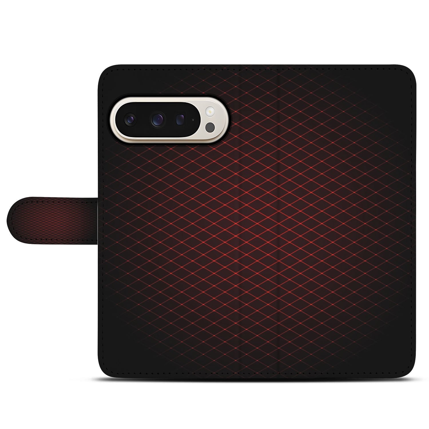 Google Pixel 10 | 10 Pro Book Case Geruit Rood designnaam voorkant