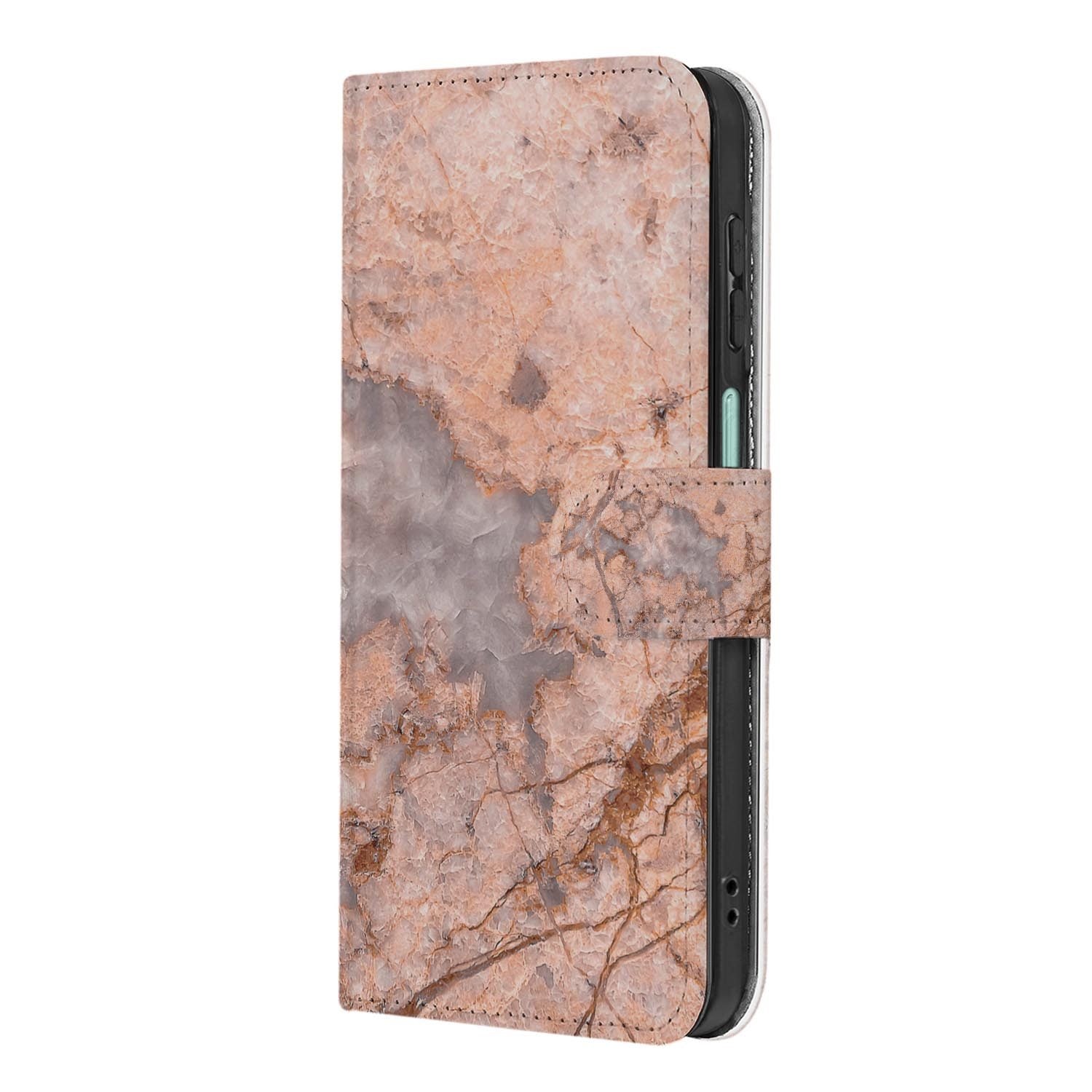 Samsung Galaxy A27 bookcase Marmer Oranje, achterkant met camera-uitsparing