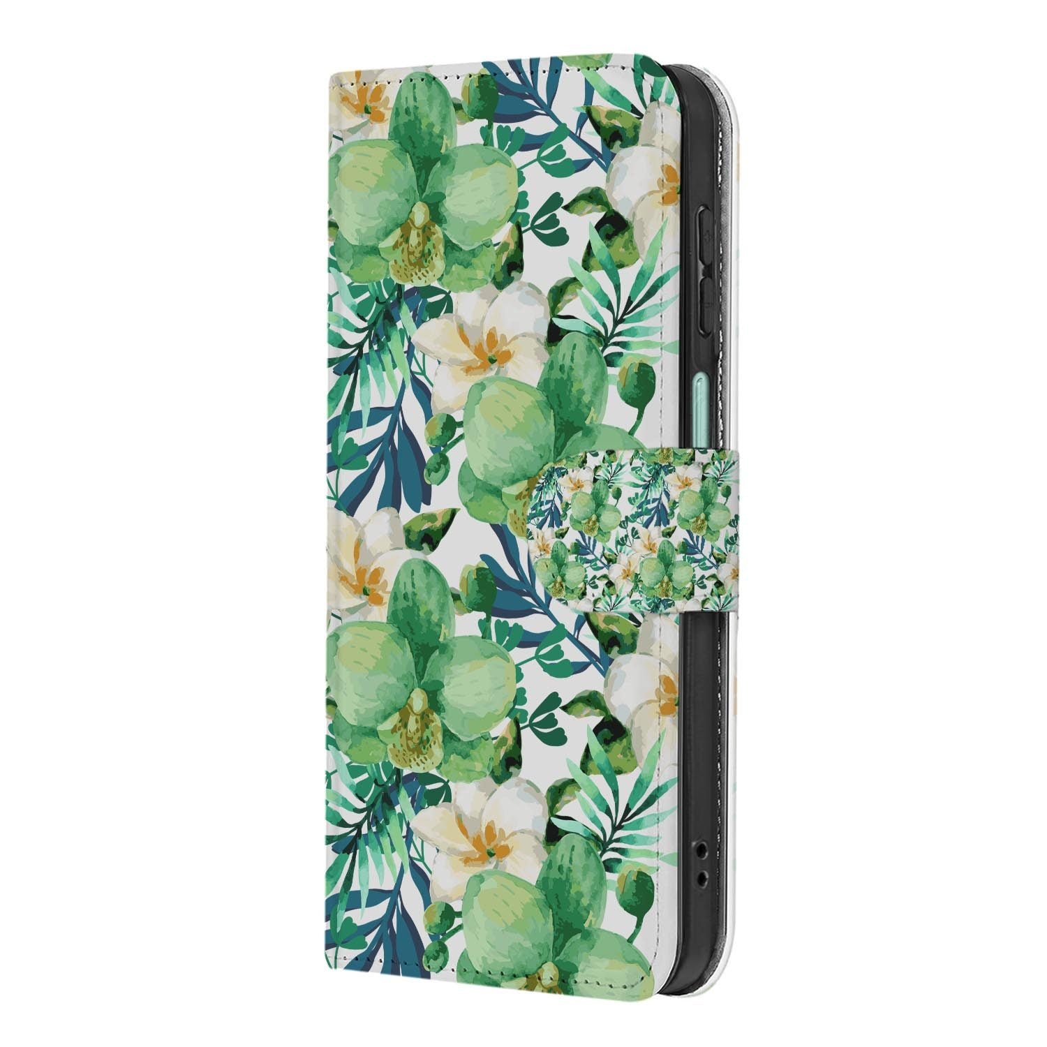 Samsung Galaxy A27 bookcase Orchidee Groen, achterkant met camera-uitsparing