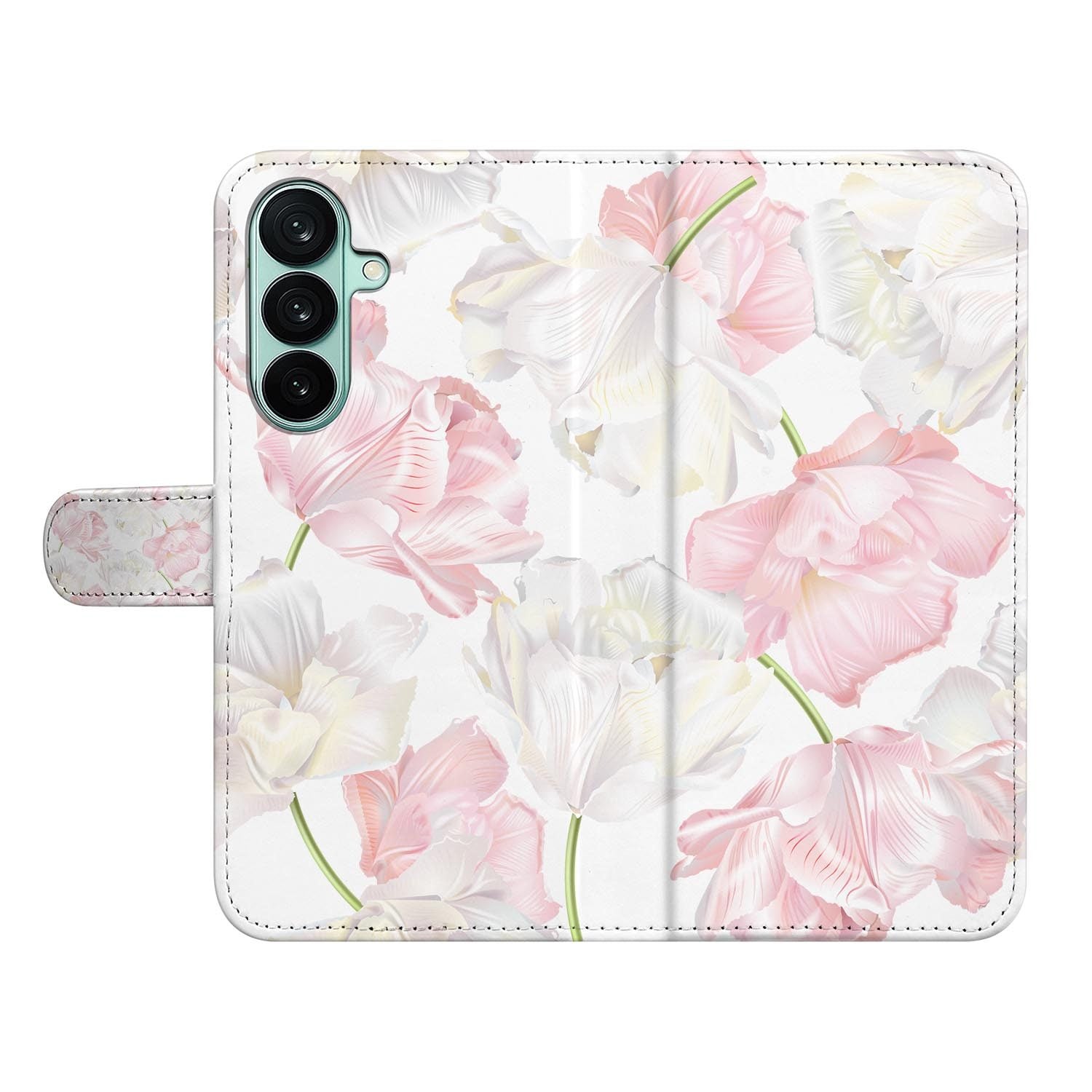 Samsung Galaxy A27 bookcase Lovely Flowers, open met pasjesvakken