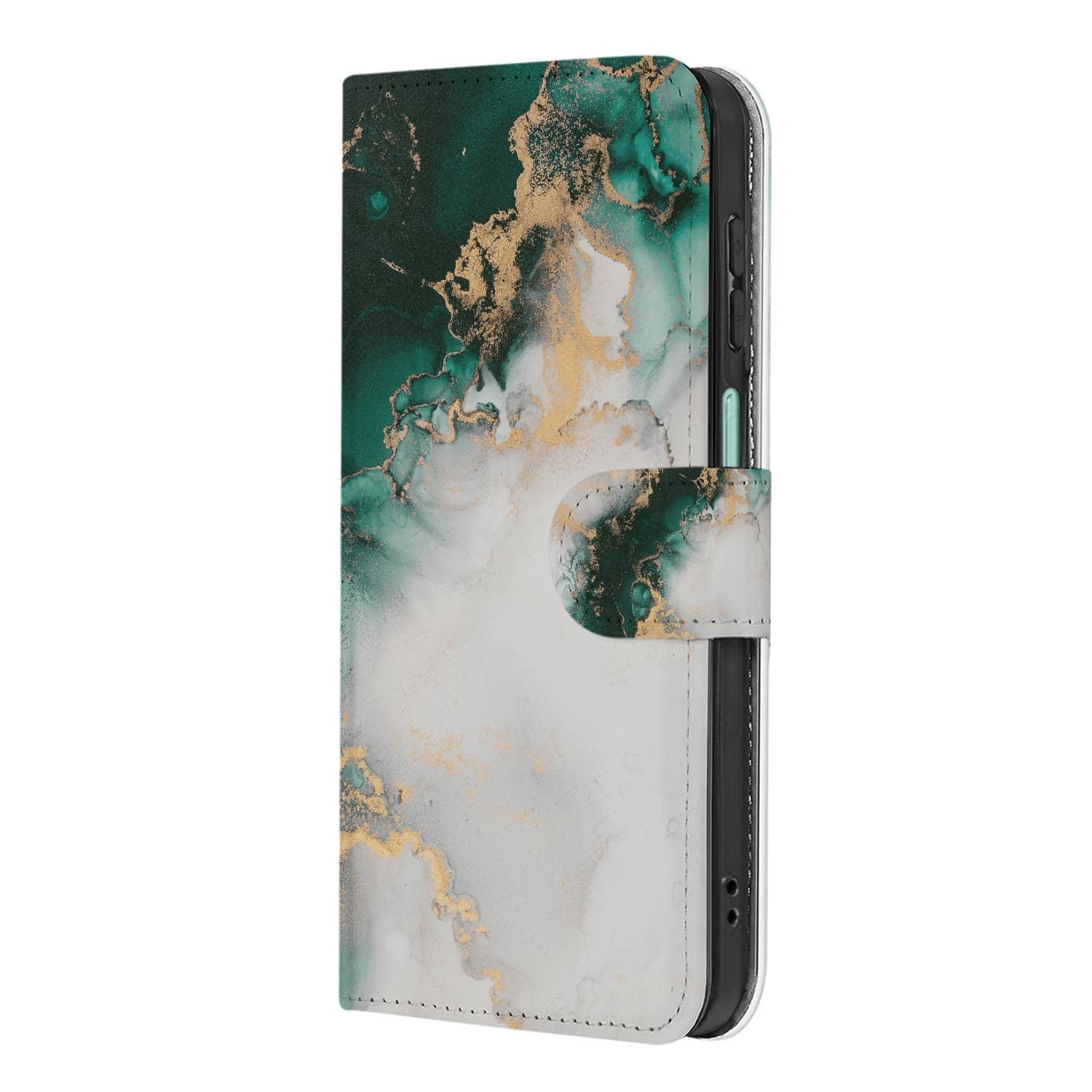 Samsung Galaxy A27 bookcase Marmer Groen, achterkant met camera-uitsparing