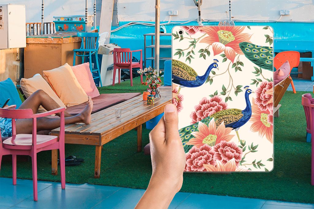 Back Case voor Apple iPad 10.2 | iPad 10.2 (2020) | 10.2 (2021) Pink Peacock